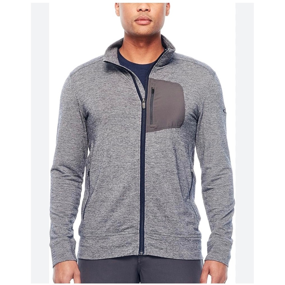 Icebreaker Merino Cool-Lite Mens XL Full Zip Jacket Gray Activewear Hiking Layer
